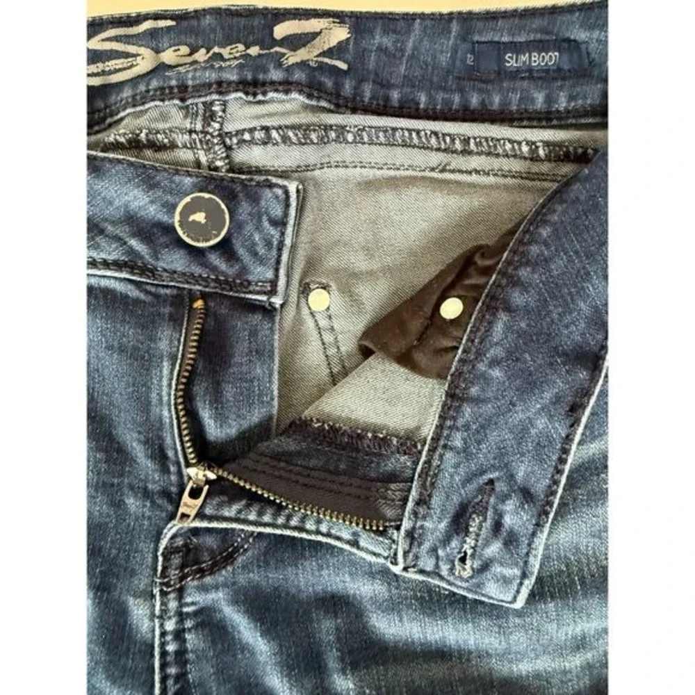 Seven7 Slim Boot‎ Jeans Size 12 Blue Slimaker Mid Rise Denim Pants 1001